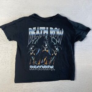 Death Row‎ Records T-Shirt Mens Small Black Graphic Doberman Hip Hop Streetwear